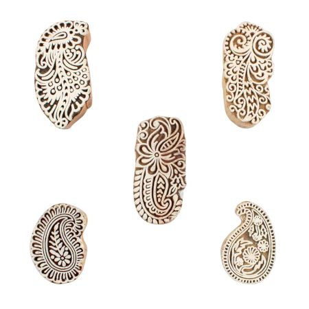 Set of 5 Piece New Mix Wooden Printing Blocks